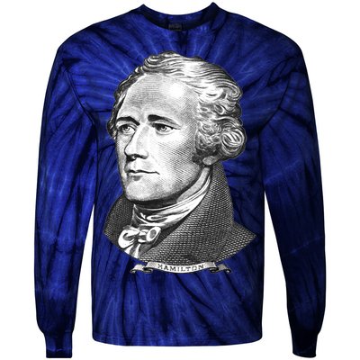 Alexander Hamilton Big Face Portrait A. Ham Tie-Dye Long Sleeve Shirt