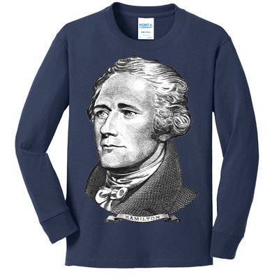 Alexander Hamilton Big Face Portrait A. Ham Kids Long Sleeve Shirt