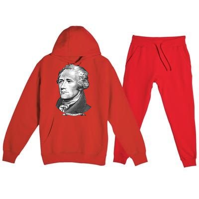 Alexander Hamilton Big Face Portrait A. Ham Premium Hooded Sweatsuit Set