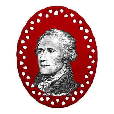 Alexander Hamilton Big Face Portrait A. Ham Ceramic Oval Ornament