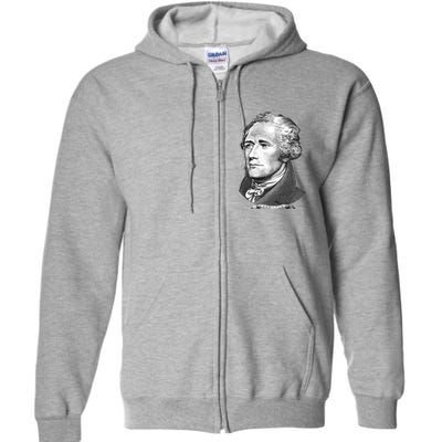 Alexander Hamilton Big Face Portrait A. Ham Full Zip Hoodie