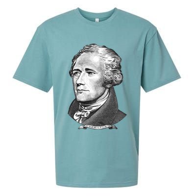 Alexander Hamilton Big Face Portrait A. Ham Sueded Cloud Jersey T-Shirt