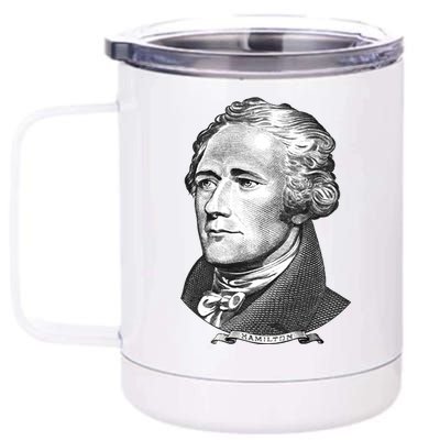 Alexander Hamilton Big Face Portrait A. Ham 12 oz Stainless Steel Tumbler Cup