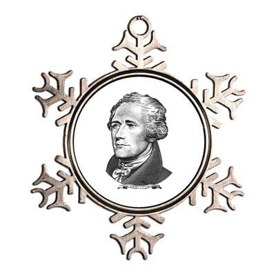 Alexander Hamilton Big Face Portrait A. Ham Metallic Star Ornament