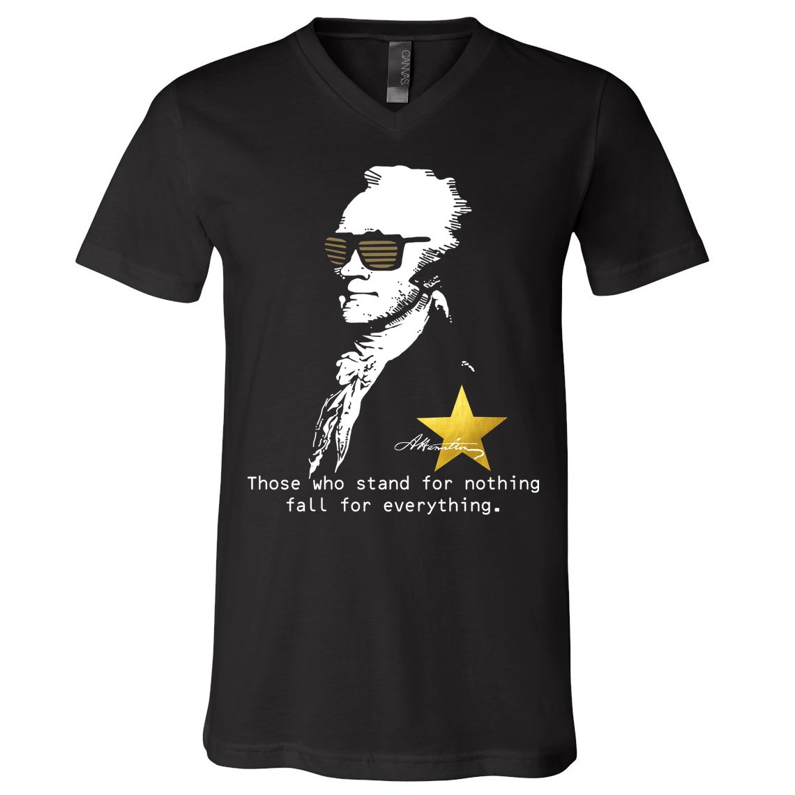 Alexander Hamilton Fall For Everything V-Neck T-Shirt