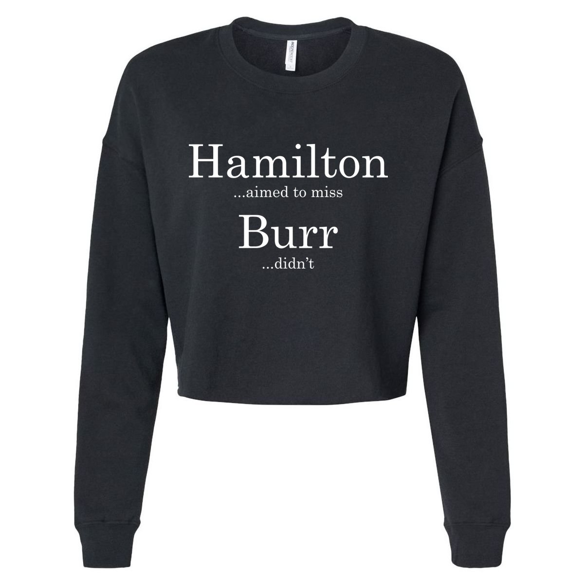 Alexander Hamilton Fan He Aimed To Miss Burr Didn't Cropped Pullover Crew