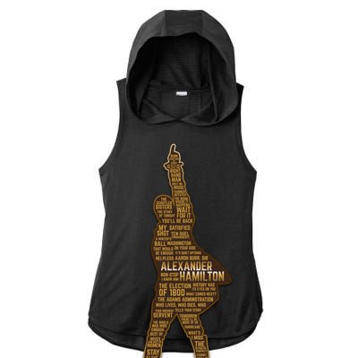 Alexander Hamilton Golden Statue Ladies PosiCharge Tri-Blend Wicking Draft Hoodie Tank