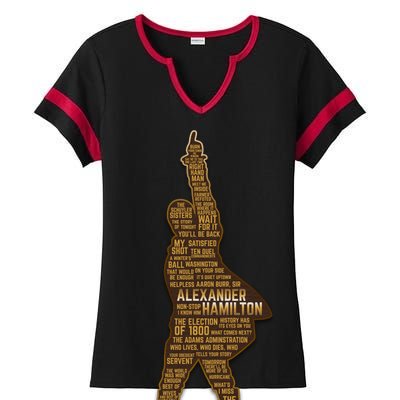 Alexander Hamilton Golden Statue Ladies Halftime Notch Neck Tee