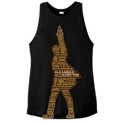 Alexander Hamilton Golden Statue Ladies PosiCharge Tri-Blend Wicking Tank