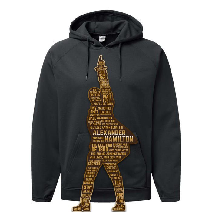 Alexander Hamilton Golden Statue Performance Fleece Hoodie