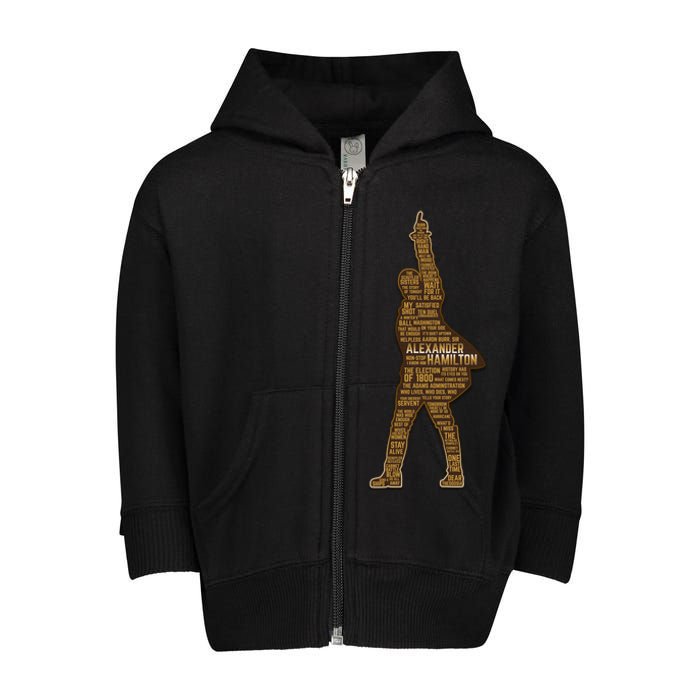 Alexander Hamilton Golden Statue Toddler Zip Fleece Hoodie