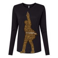 Alexander Hamilton Golden Statue Womens Cotton Relaxed Long Sleeve T-Shirt