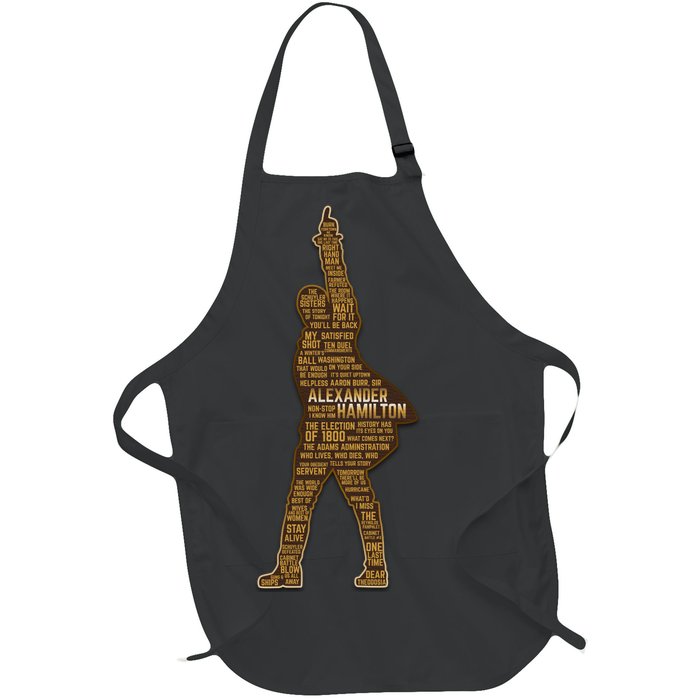 Alexander Hamilton Golden Statue Full-Length Apron With Pockets