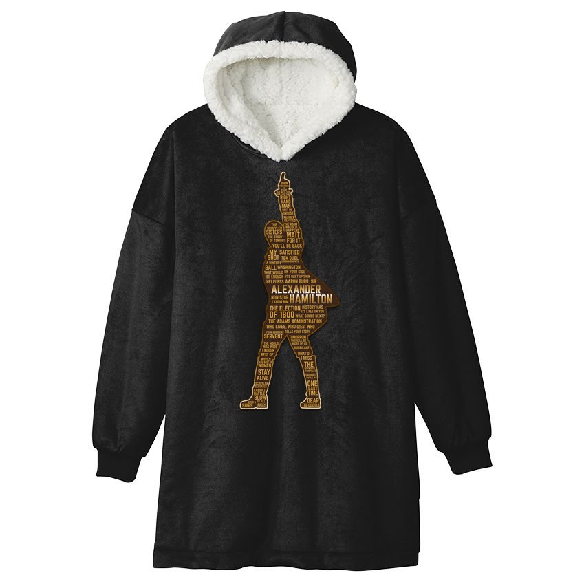 Alexander Hamilton Golden Statue Hooded Wearable Blanket