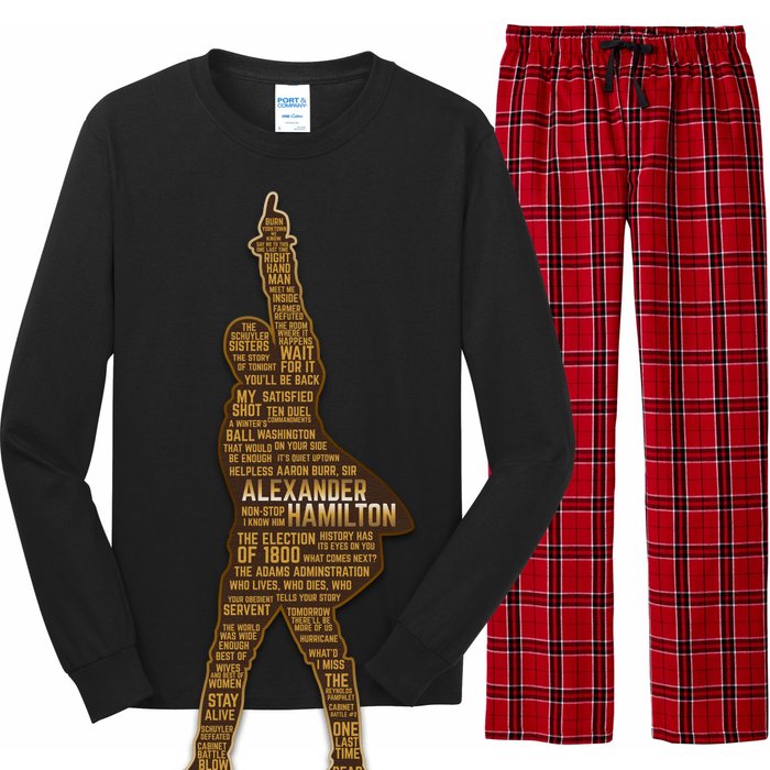 Alexander Hamilton Golden Statue Long Sleeve Pajama Set