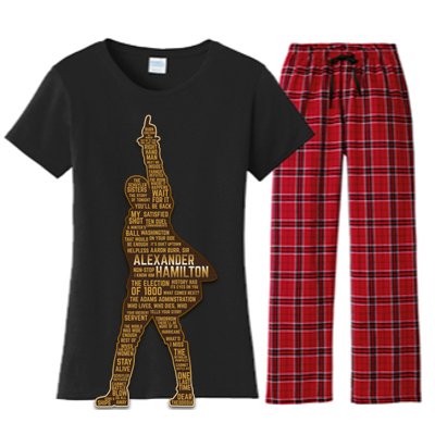 Alexander Hamilton Golden Statue Women's Flannel Pajama Set