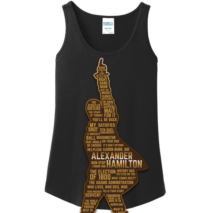 Alexander Hamilton Golden Statue Ladies Essential Tank