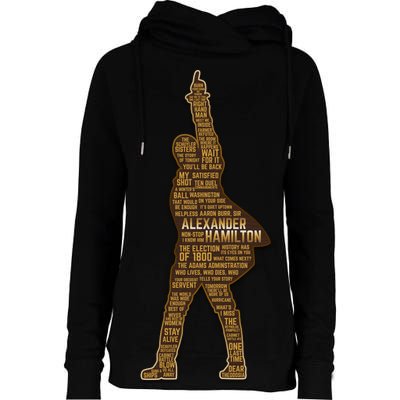 Alexander Hamilton Golden Statue Womens Funnel Neck Pullover Hood