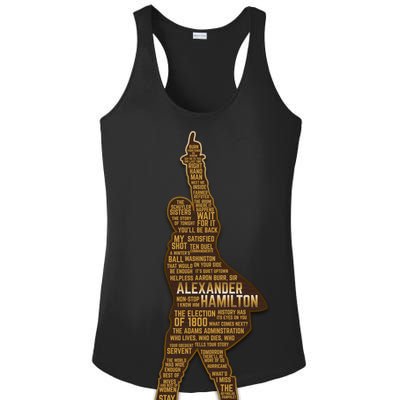 Alexander Hamilton Golden Statue Ladies PosiCharge Competitor Racerback Tank