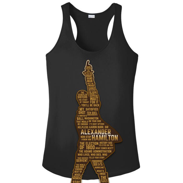 Alexander Hamilton Golden Statue Ladies PosiCharge Competitor Racerback Tank