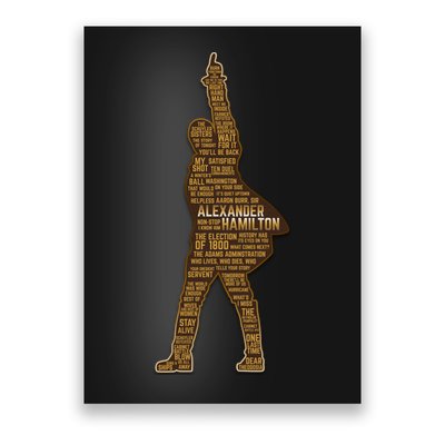 Alexander Hamilton Golden Statue Poster