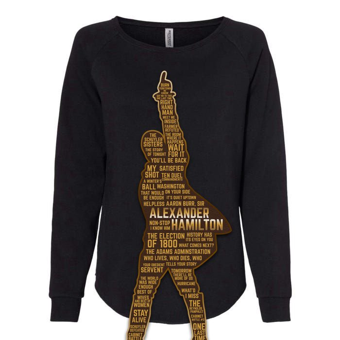 Alexander Hamilton Golden Statue Womens California Wash Sweatshirt