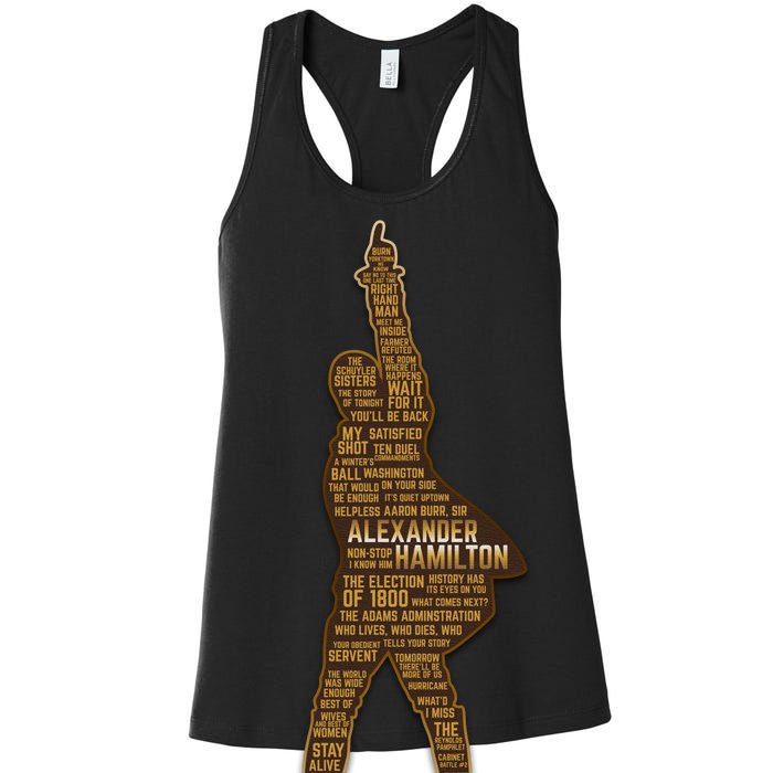 Alexander Hamilton Golden Statue Women's Racerback Tank