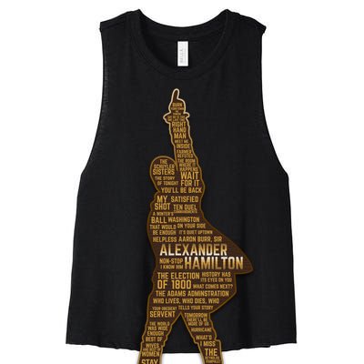 Alexander Hamilton Golden Statue Women's Racerback Cropped Tank