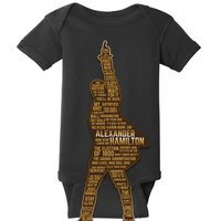 Alexander Hamilton Golden Statue Baby Bodysuit