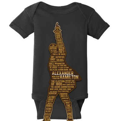 Alexander Hamilton Golden Statue Baby Bodysuit