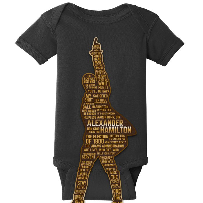 Alexander Hamilton Golden Statue Baby Bodysuit