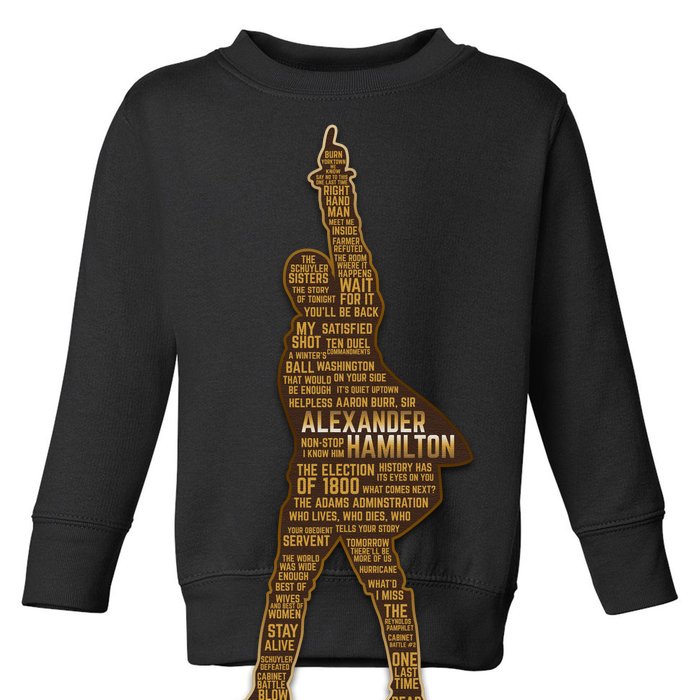 Alexander Hamilton Golden Statue Toddler Sweatshirt