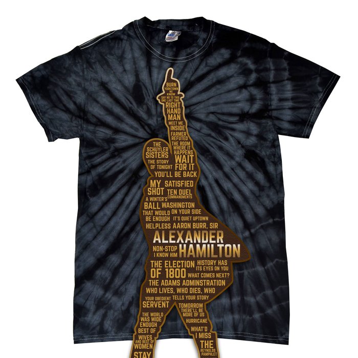 Alexander Hamilton Golden Statue Tie-Dye T-Shirt