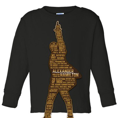 Alexander Hamilton Golden Statue Toddler Long Sleeve Shirt