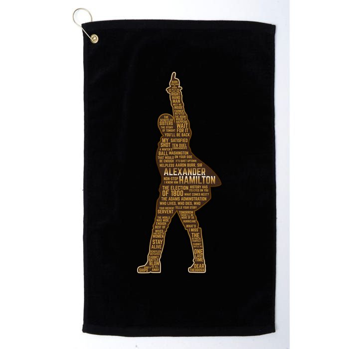Alexander Hamilton Golden Statue Golf Towel