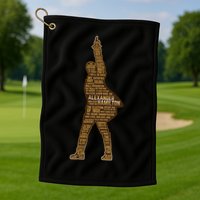 Alexander Hamilton Golden Statue Golf Towel