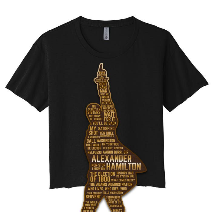 Alexander Hamilton Golden Statue Women's Crop Top Tee