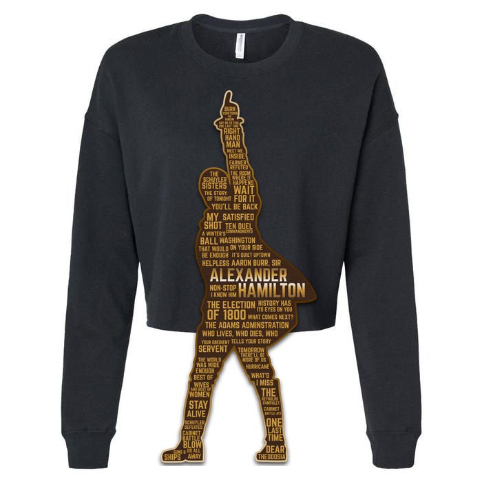 Alexander Hamilton Golden Statue Cropped Pullover Crew