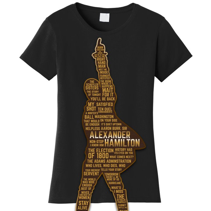 Alexander Hamilton Golden Statue Women's T-Shirt