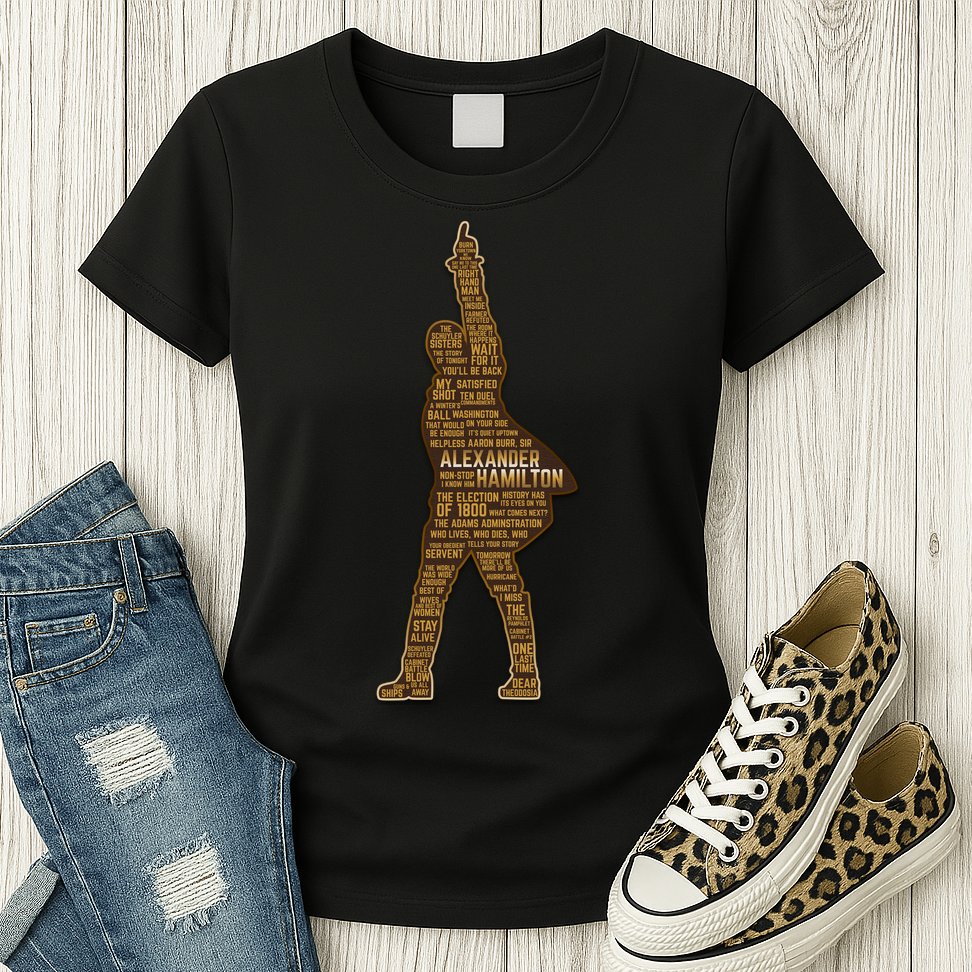 Alexander Hamilton Golden Statue Womens T-Shirt