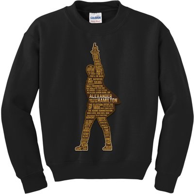 Alexander Hamilton Golden Statue Kids Sweatshirt