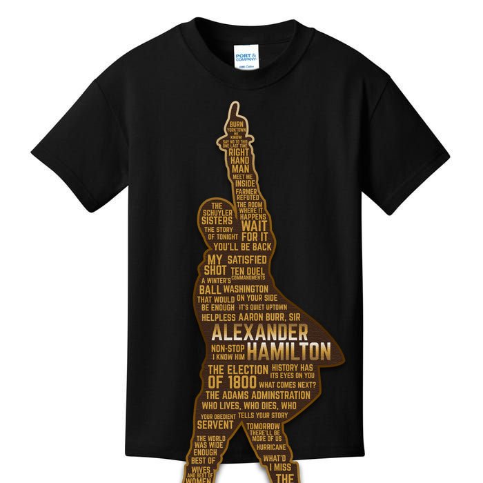 Alexander Hamilton Golden Statue Kids T-Shirt