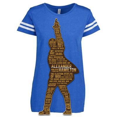 Alexander Hamilton Golden Statue Enza Ladies Jersey Football T-Shirt