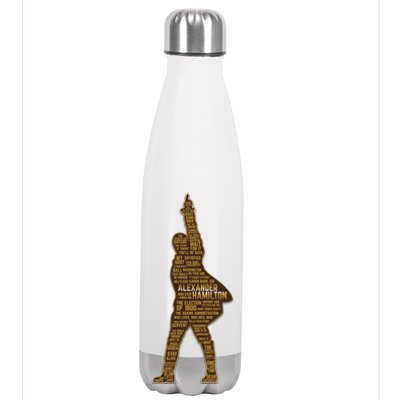 Alexander Hamilton Golden Statue Stainless Steel Insulated Water Bottle