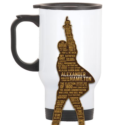 Alexander Hamilton Golden Statue Stainless Steel Travel Mug