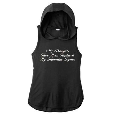 Alexander Hamilton Lyrics Ladies PosiCharge Tri-Blend Wicking Draft Hoodie Tank