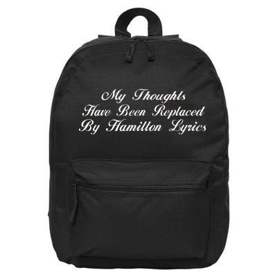 Alexander Hamilton Lyrics 16 in Basic Backpack