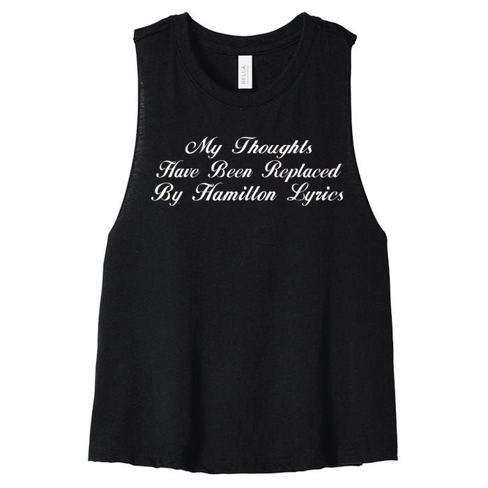 Alexander Hamilton Lyrics Women's Racerback Cropped Tank