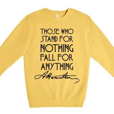 Alexander Hamilton Quote Signature Premium Crewneck Sweatshirt