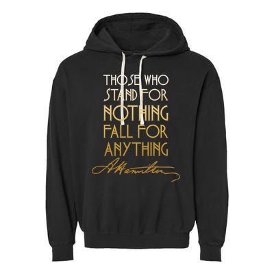 Alexander Hamilton Quote Signature Garment-Dyed Fleece Hoodie